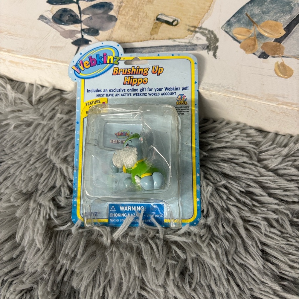 NWT NIP Ganz Webkinz Brushing Up Hippo Toy Figurine Green and White Unused CODE